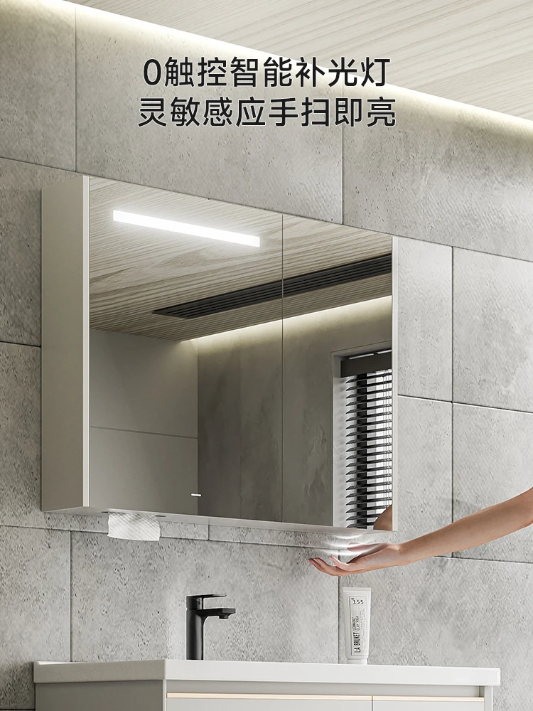 Cream style bathroom cabinet combination ceramic integrated basin smart mirror washbasin cabinet toilet sink