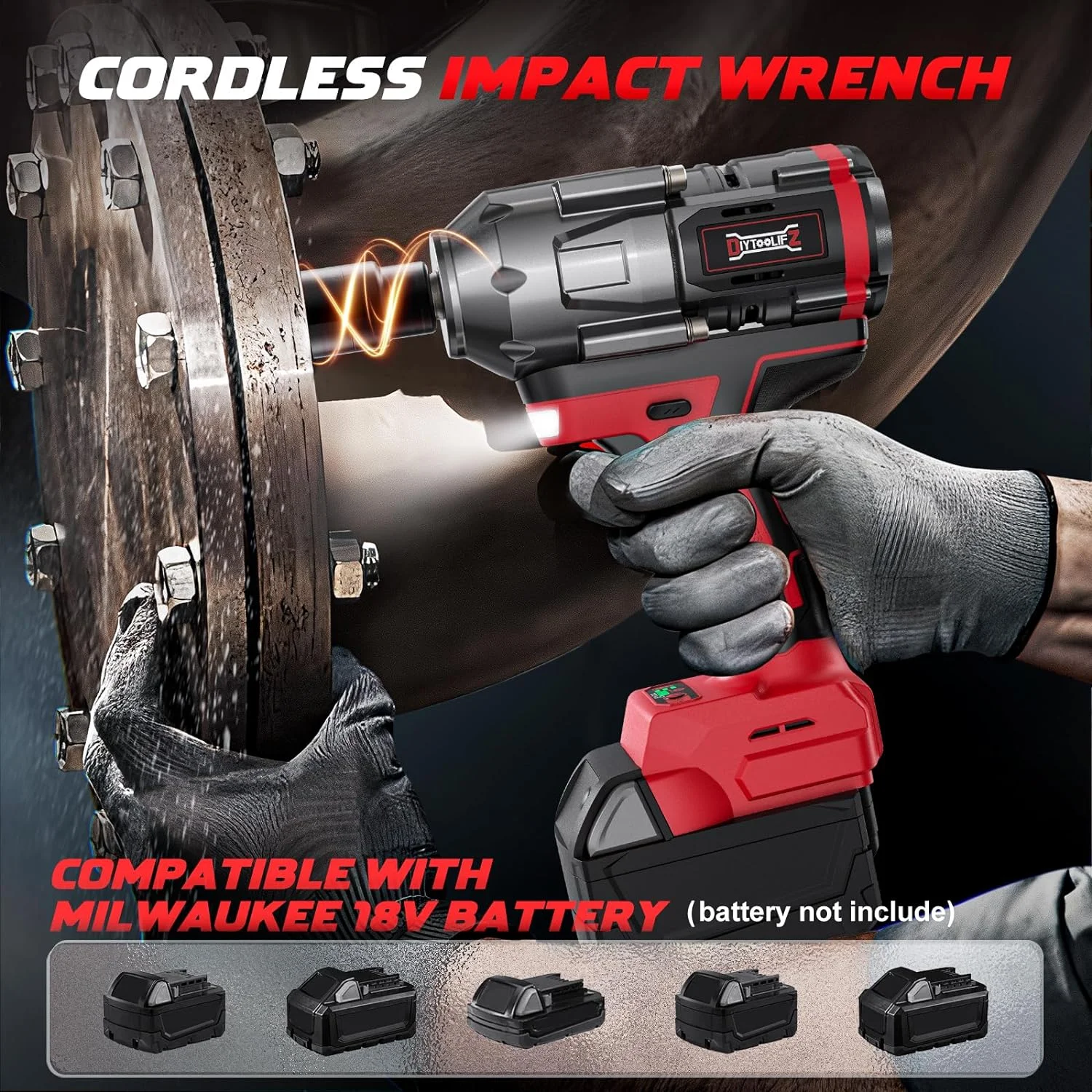 Imagem -04 - Chave de Impacto Elétrica sem Fio 1200n.m 12 Alto Torque sem Escova Led Impact Pistola Velocidades Milwaukee M18 Bateria