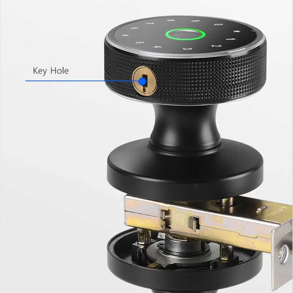 WAFU Q3 Fingerprint Lock Smart Tuya Knob Door Lock Support Key Password Bluetooth APP Unlock Rechargeable Battery