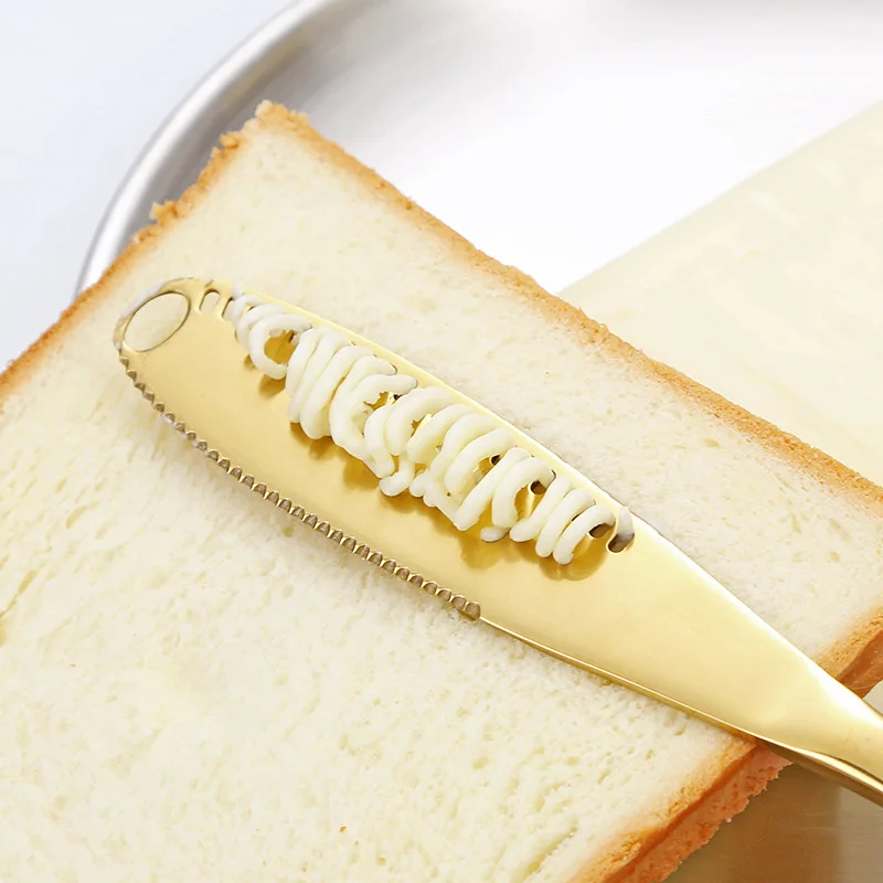 Stainless Steel Butter Cheese Knife for Bread Toast Jam - Durable Non-Slip Ergonomic Rustproof Multipurpose Kitchen Utensil
