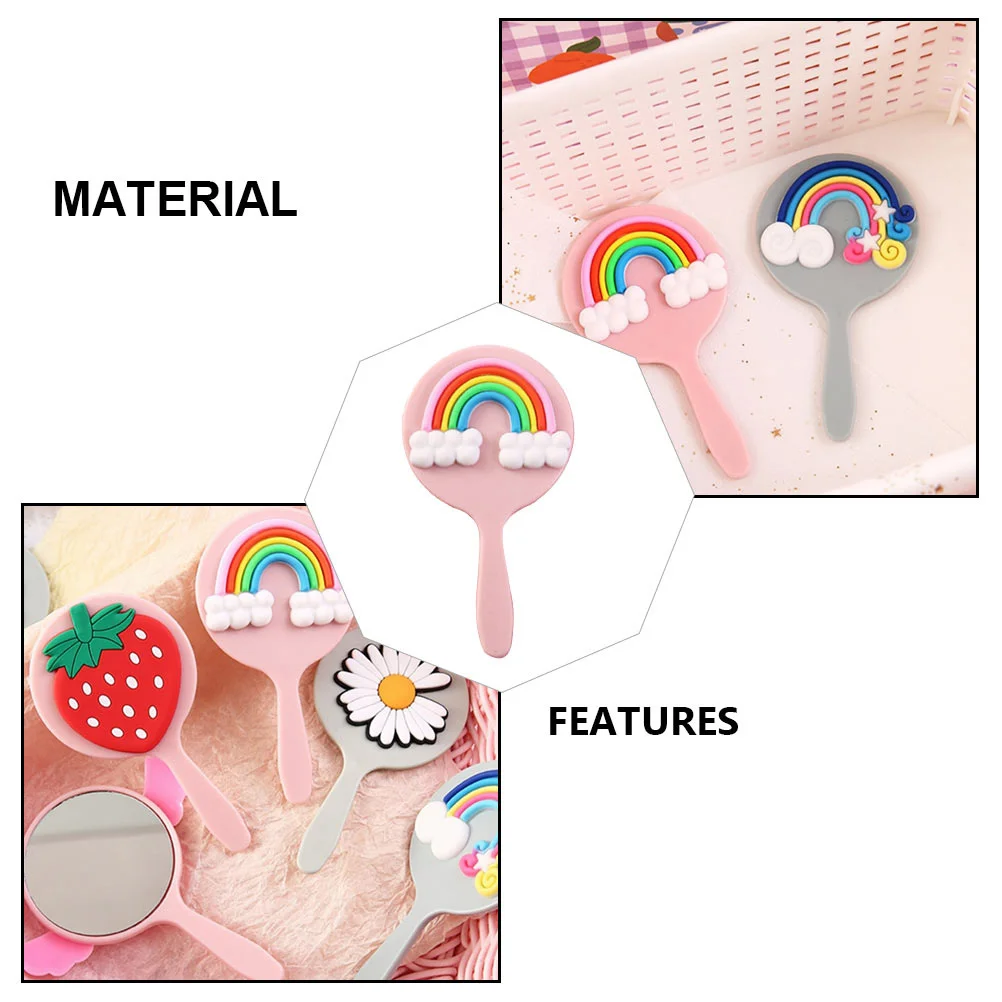 Handheld Makeup Mirror Ergonomic Smooth Grip Portable for Women Travel Bathroom Dressing Table Beauty Vanity Essential