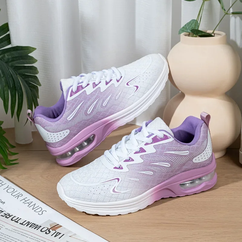 2023 New Women Big Size 36-42 Athletic Running Shoes Purple Pink Girls Air Cushion Sport Sneakers Running