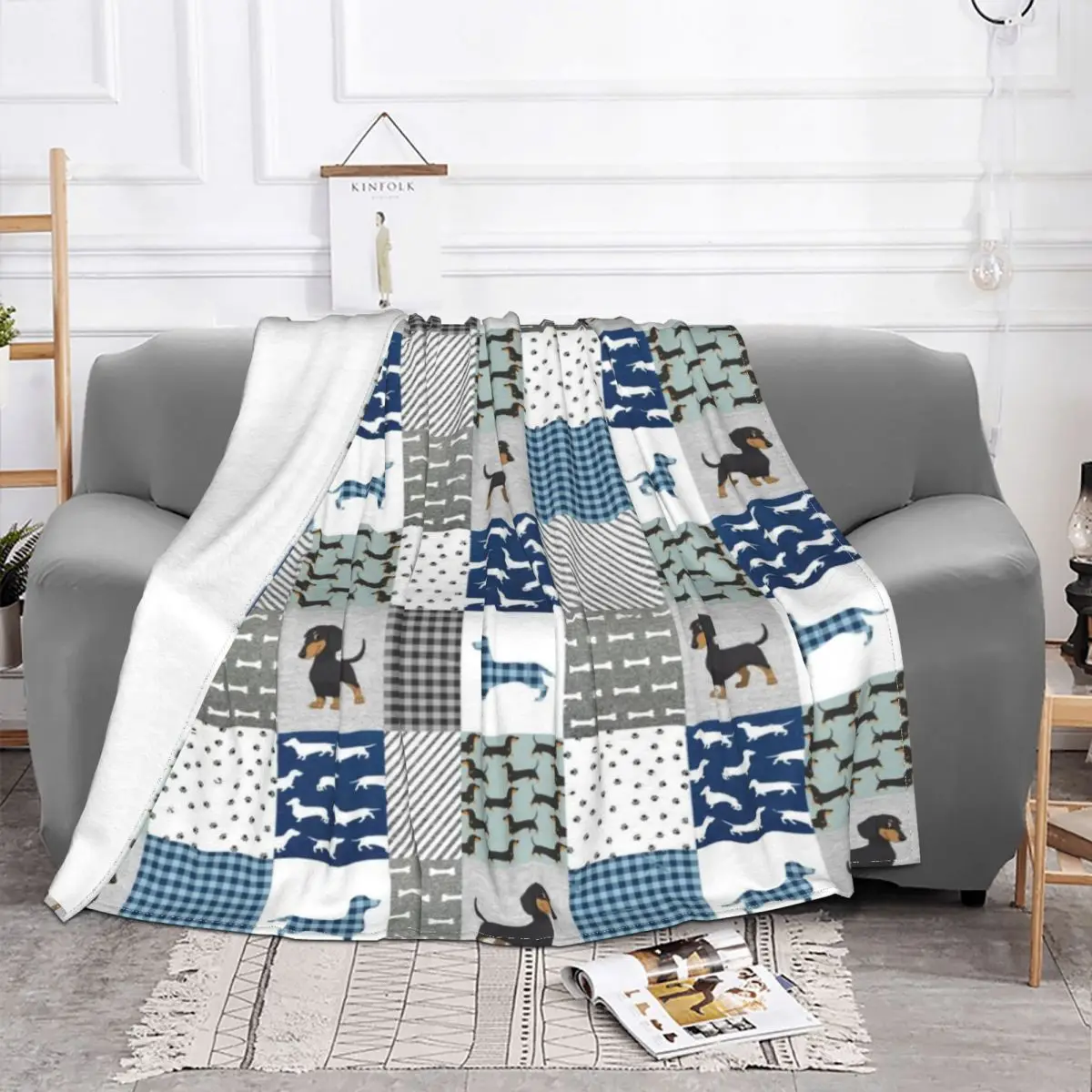 

Dachshund Cute Blanket Flannel Print Dog Pets Portable Ultra-Soft Plaid Throw Blankets for Sofa Outdoor Plush Thin Quilt Queen