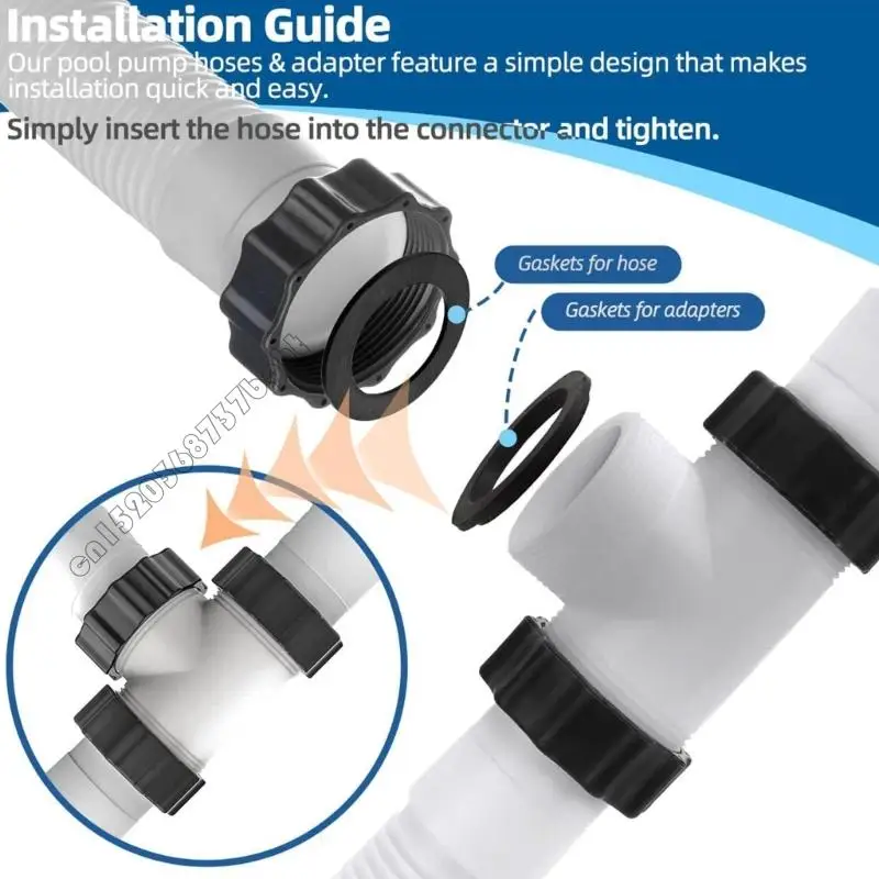 4XFB Pool Hose Adapter for Home and Commercial Use Pool Replacement Hose