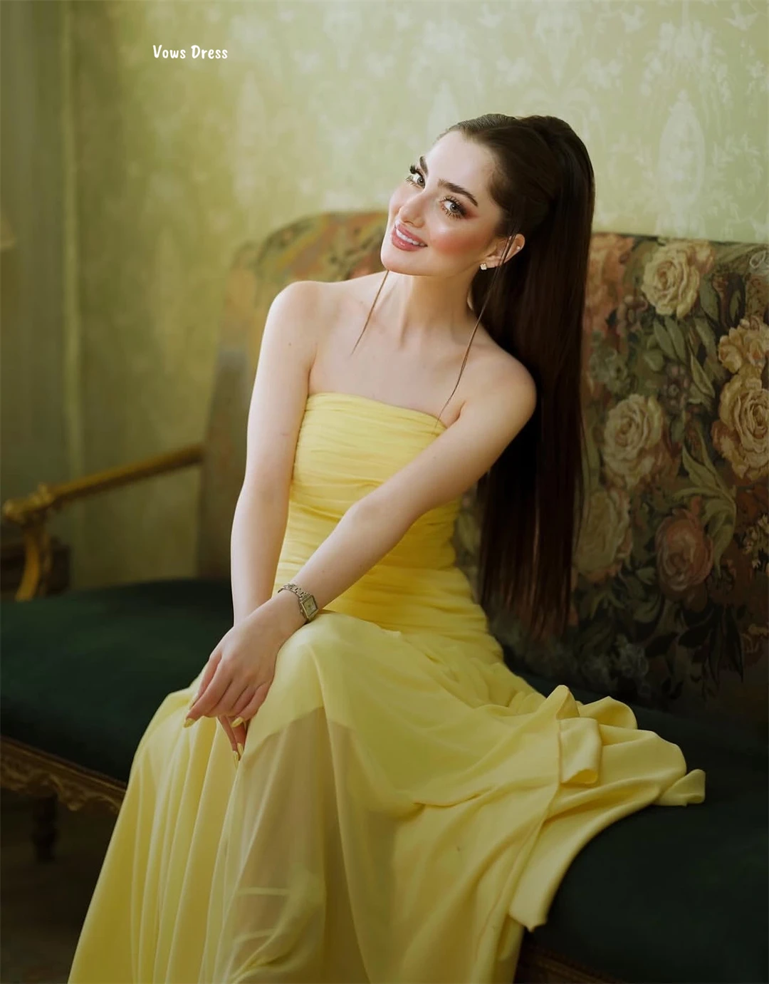 Vows ligne une robes de soirée pour Occasions spéciales robes élégantes en mousseline de soie sur mesure Robe de bal Robe bustier tubulaire Robe de soirée