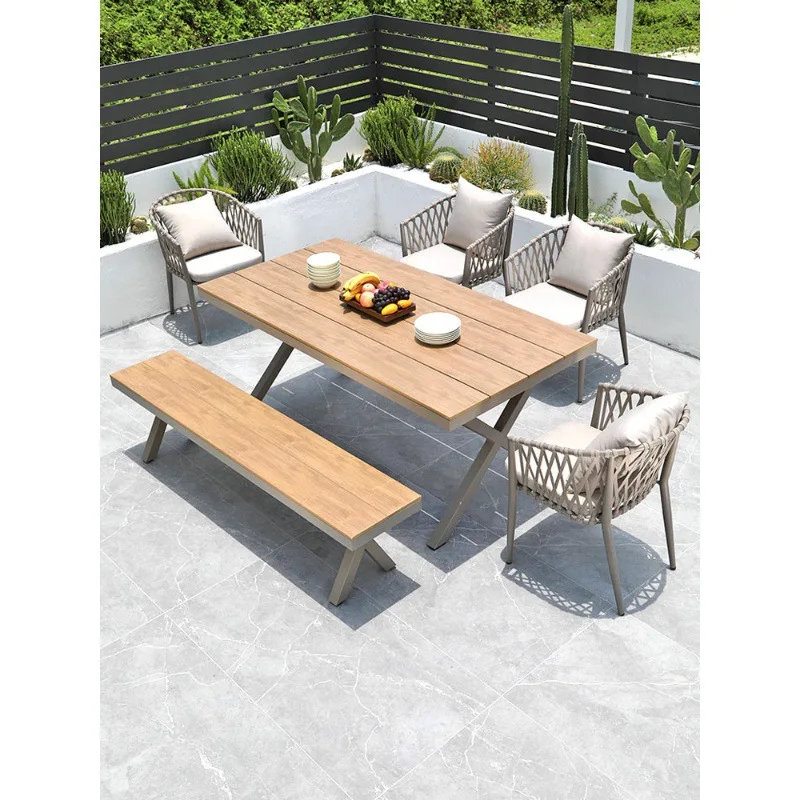 

Outdoor Table and Chair Courtyard Waterproof and Sunscreen Garden Villa Outdoor Balcony Vine Chair Outdoor Leisure Homestay