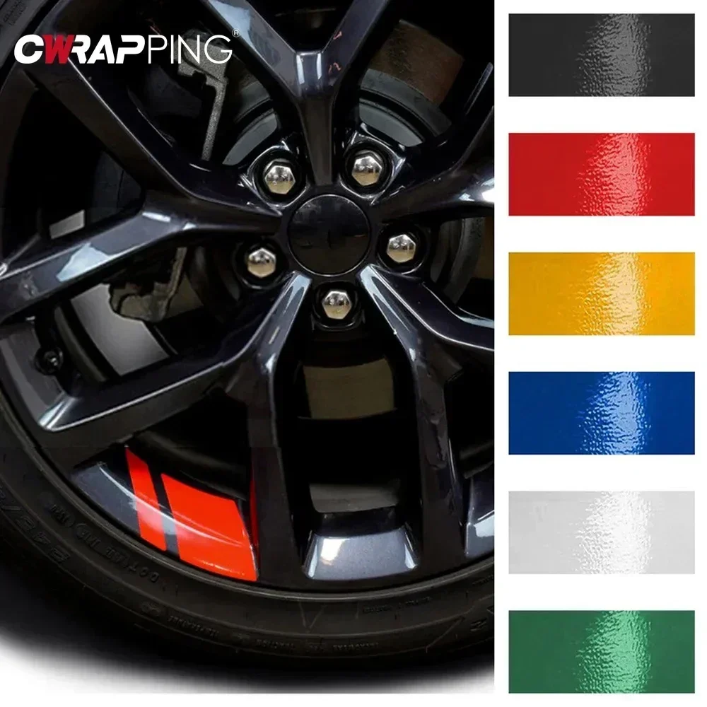 6Pcs Car Wheel Hub Decorative Stickers Wheel Rim Reflective Stickers Tire Wheel Hub Modification Personalized Creative Stickers