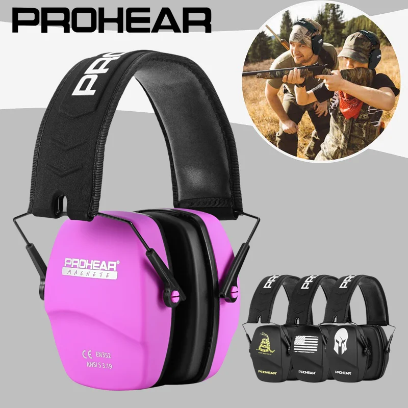 

PROHEAR Shooting Ear Protection Pink Safety Earmuff Set NRR 26dB Passive Noise Reduction Hearing Protector for Gun Range Hunting