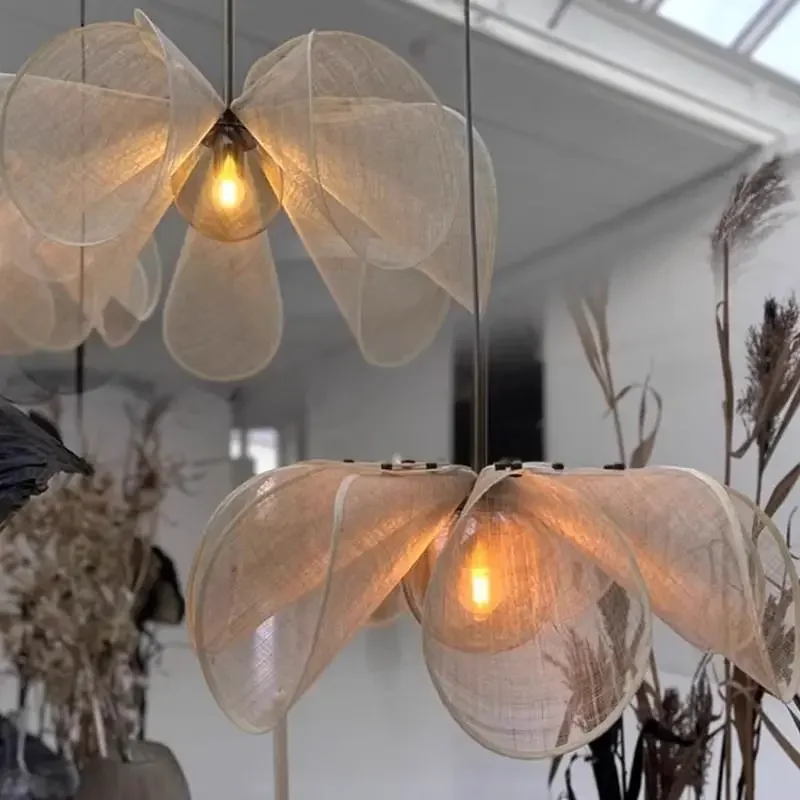 

Senior sense flower shaped pendant light dining living bedroom ancient art Nordic Europe chandelier droplamp led