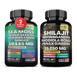 1Bottle 100% ORGANIC SHILAJIT CAPSULES+1Bottle SEA MOSS capsules