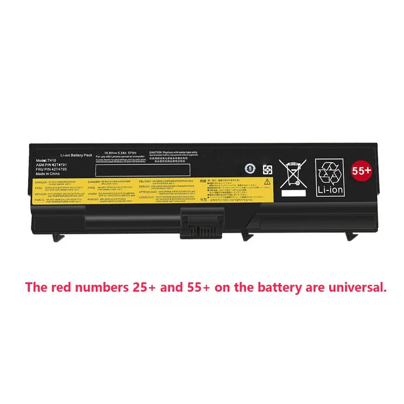 T410 55+ 42T4791 batería del ordenador portátil para Lenovo ThinkPad T410 T510 T520 W510 W520 L412 L420 L512 SL410 SL510 42T4799 42T4751 42T4235