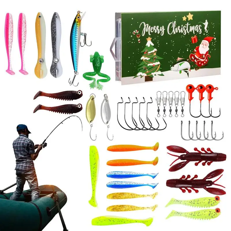 

Fishing Advent Calendar Set Fishing Tackle Advent Calendar 2024 Fishing Toys Fish Bait Christmas Countdown Calendar gift