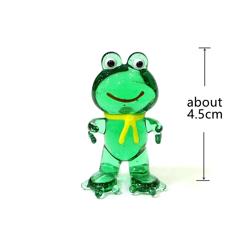Japanese Style Miniature Glass Frog Figurine Creative Cute Cartoon Animal Ornaments Home Desk Living Room Bonsai Decor Supplies