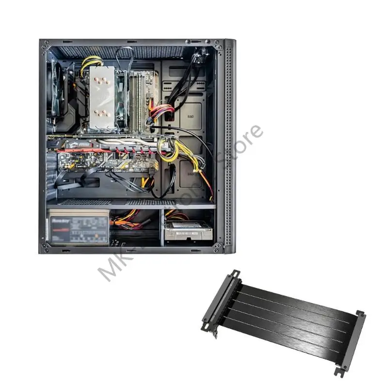 Kabel R2LF PCIe4.0 x16 64 s z podwójnym kątem odwróconym, 50 poprawia wydajność chłodzenia w instalacjach GPU wysokiej