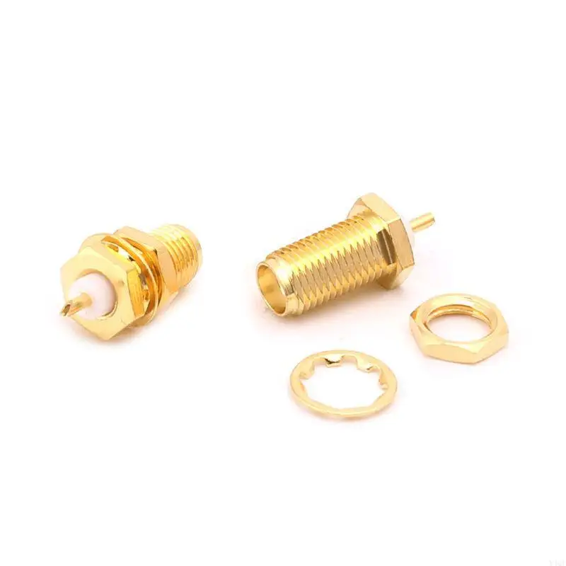 Y4QF 10 ชิ้น SMA-KY ตัวเชื่อมต่อ RF SMA หญิง Nut Bulkhead Handle Deck คลิป Solder Cup