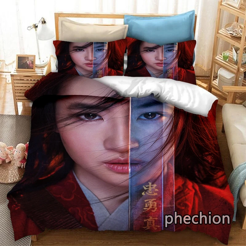 phechion Mulan 3D Print Bedding Set Duvet Covers Pillowcases One Piece Comforter Bedding Sets Bedclothes Bed K344