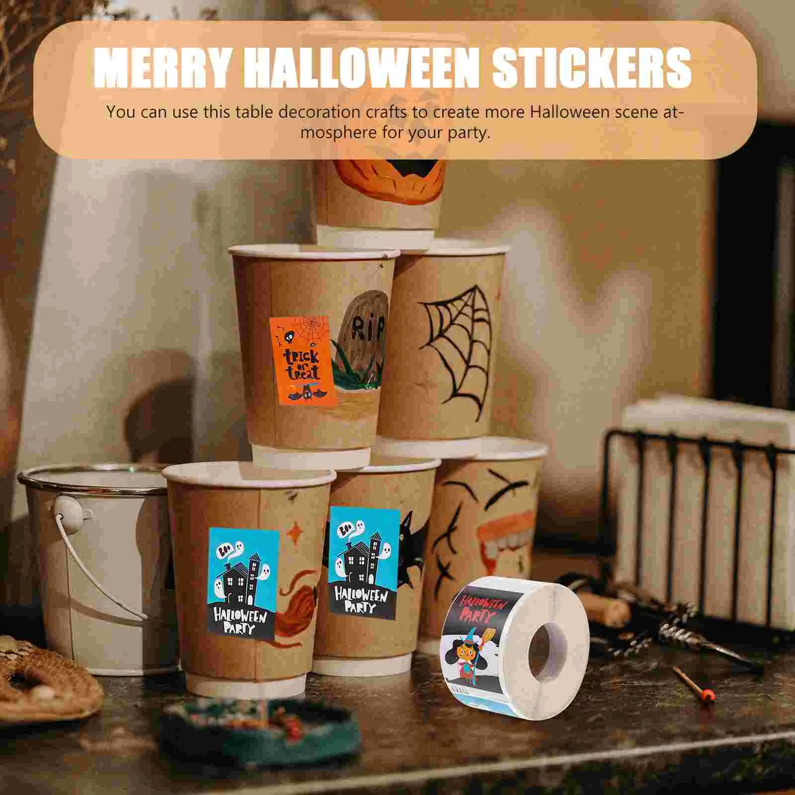 Stickers Gift Labels Sealing for Halloween Round Wrapping Festival Invitation Cards Small