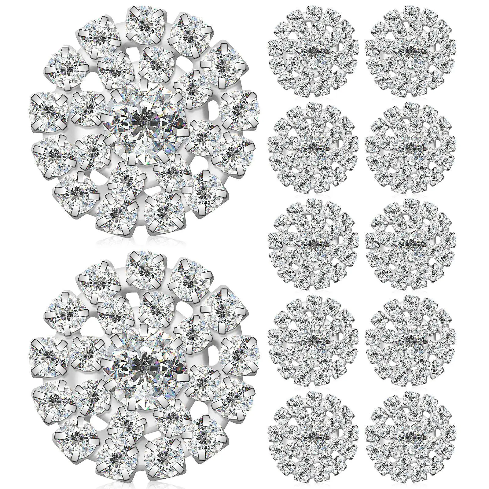 

12 Pcs Phone Case Rhinestone Buckle Embellishment Metal Gold Buttons Embellishments