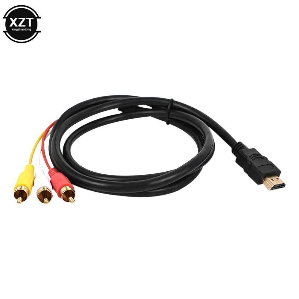 Video Audio Converter Adapter Cable HDMI-compatible to AV Audio Video Cable HDMI-compatible to 3RCA