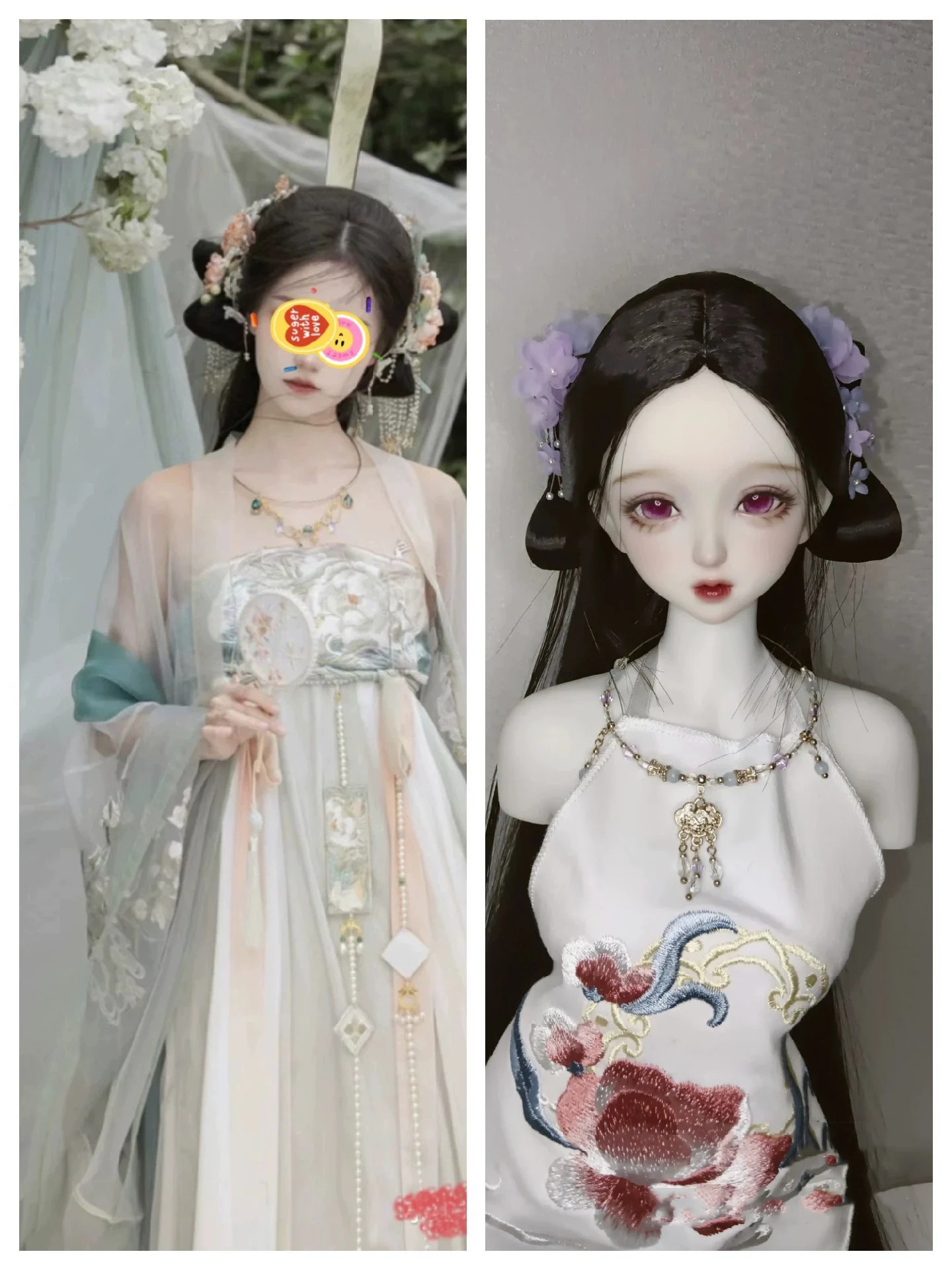 1/6 1/4 1/3 古代衣装 BJD ウィッグ 漢服 妖精 ロングヘア レトロウィッグ BJD/SD YOSD MSD SD13 女の子 SSDF ドールアクセサリー C2451