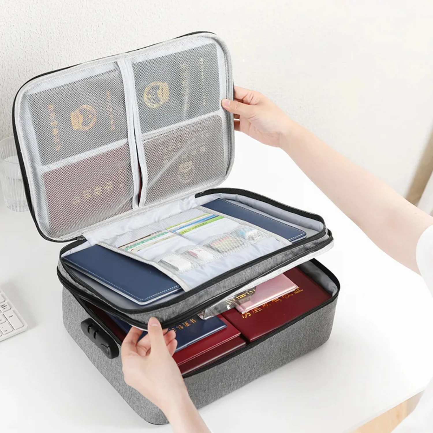 New Storage Bag Driver'S License Multi-Layer Document Storage Bag Travel Multi-Function Passport Bag Travel Bag