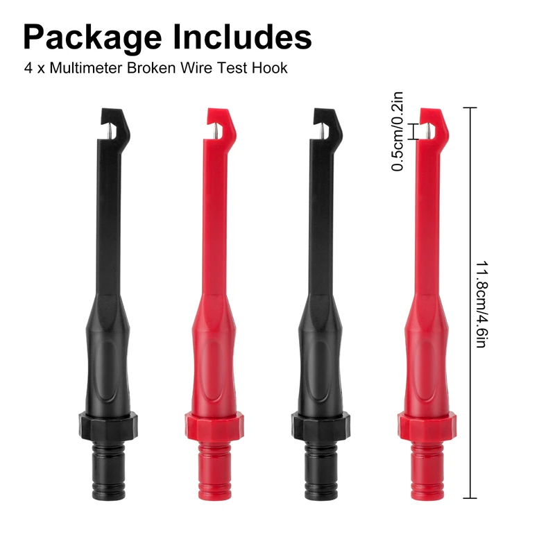 4pcs Car Circuit Tester Hook Test Clip Edge Puncture Probe Automotive Test Clip For Multi-Purpose Oscillator Diagnostic Tool