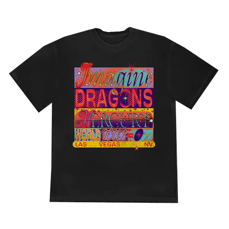 Imagine Dragons Magnum Band European and American Indie Rock Band American Retro Men's Women Large Size Loose T-Shirt