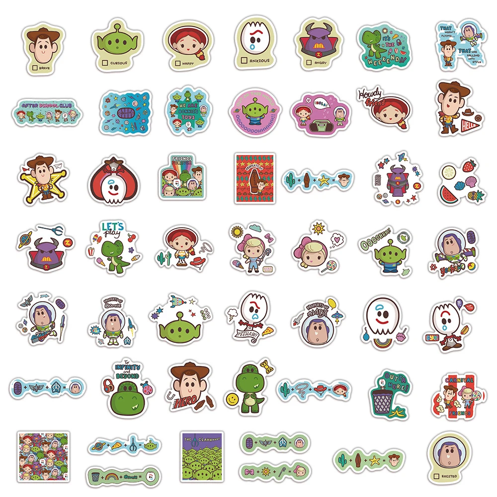 10/30/50 قطعة ديزني قصة لعبة أنيمي ملصقات مضحك الكتابة على الجدران الشارات الزخرفية دراجة نارية الهاتف دفتر الدراجة لطيف الكرتون ملصق