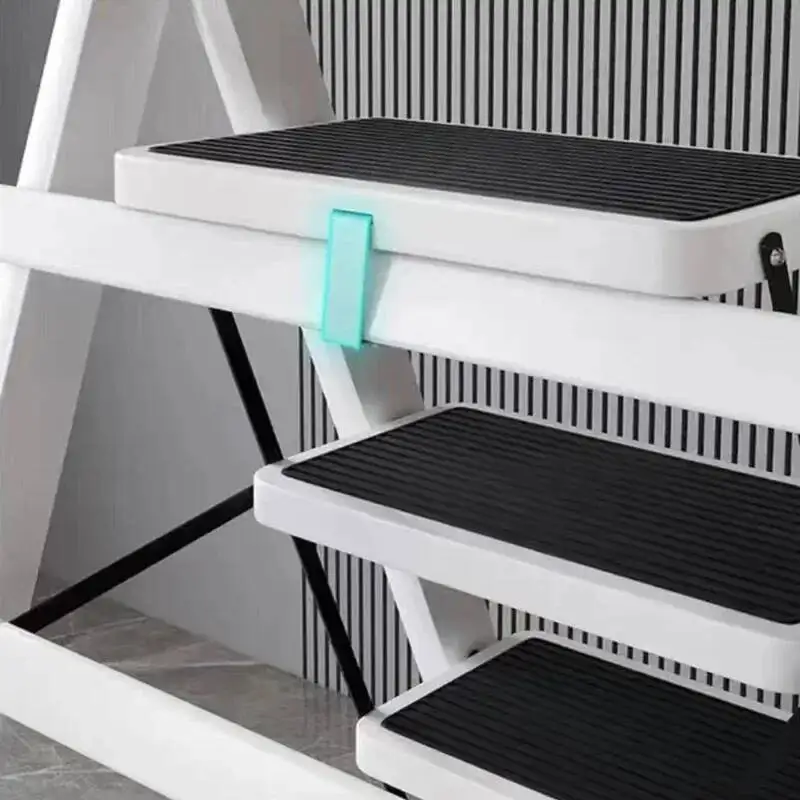 Compact Indoor Thickening Kitchen Step Stools Foldable Attic Roof Step Ladders Agility White Escalera Plegable Home Furniture