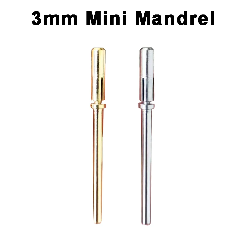 

3mm Mandrel Bit for Nails Small Mini Stainless Steel Mandrel For Manicure Sandpaper Ring Holder 3/32 Nail Drill Accessories