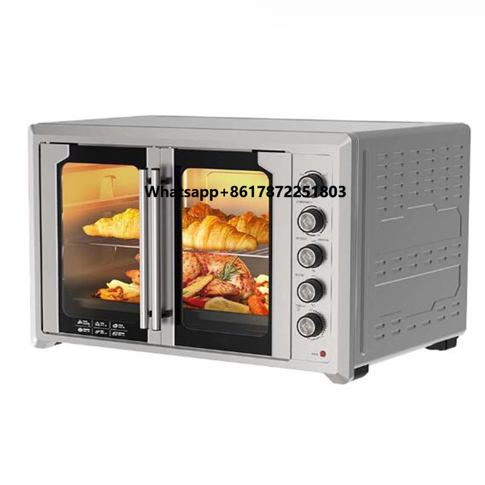 XEOLEO Use Stainless Steel Double Door French Oven 100L/120L Electric Rotisserie Oven Small Appliance Oven