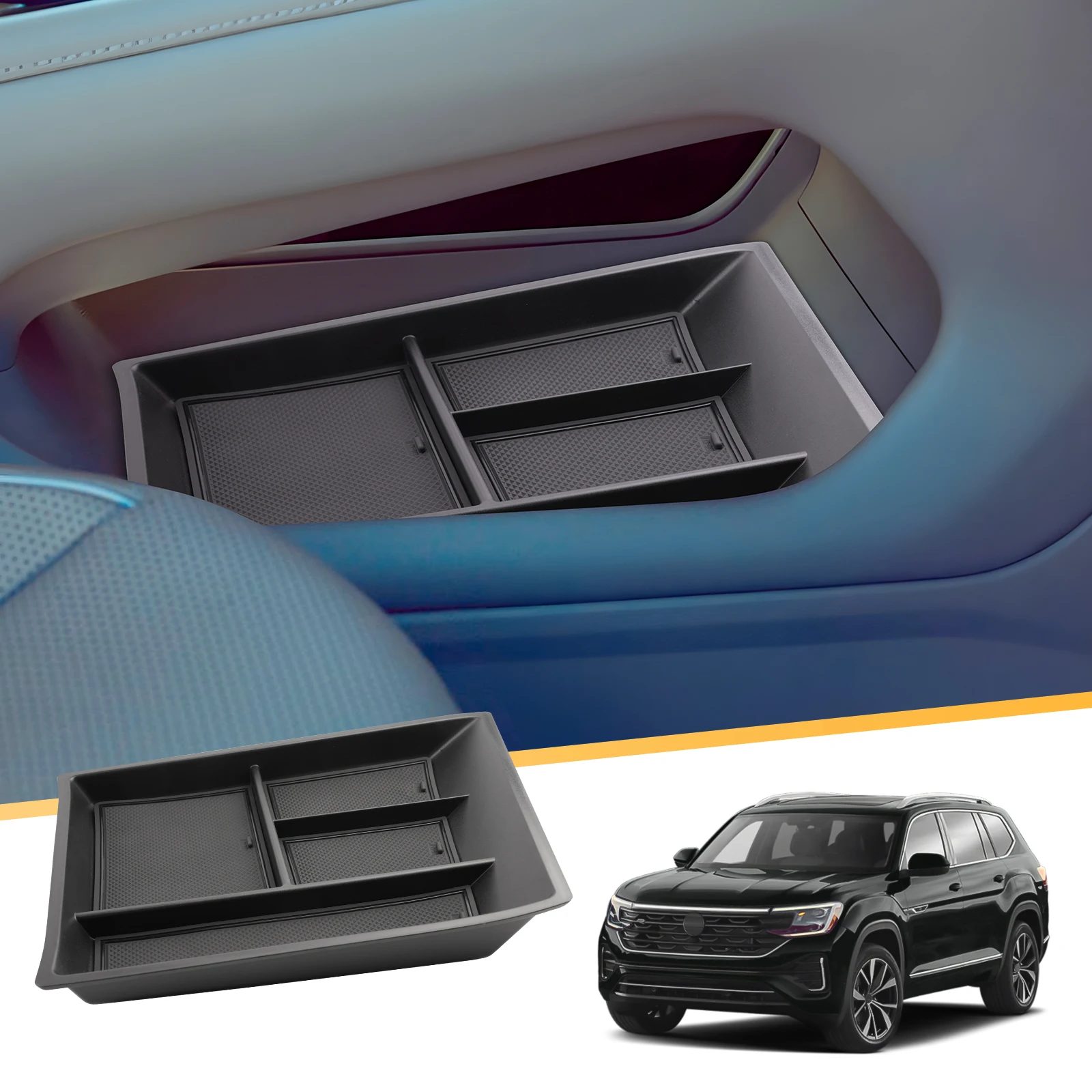 LFOTPP Car Armrest Storage Box for Volkswagen Atlas 2024 Central Control Container Auto Interior VW Atlas Accessories 2024