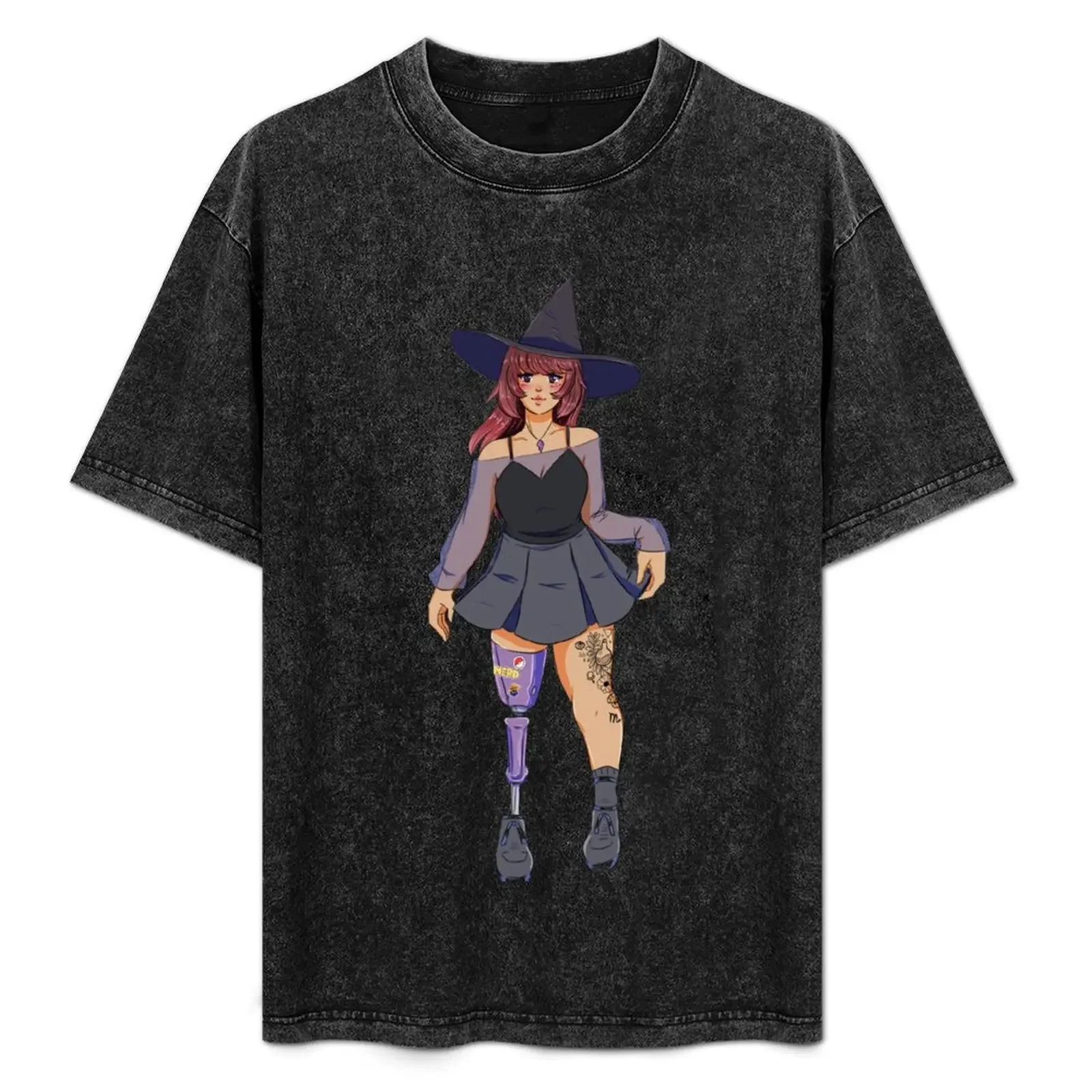 

Witch w/ Prosthetic Leg T-Shirt Sweat Resistant Workout Tee Shirt