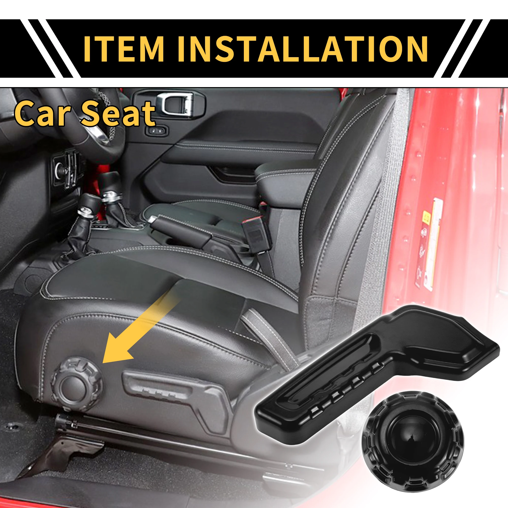 UXCELL 1 Set Seat Adjustment Button Cover Trim for Jeep Wrangler JL JLU 18-24 2-Door and 4-Door ABS Black