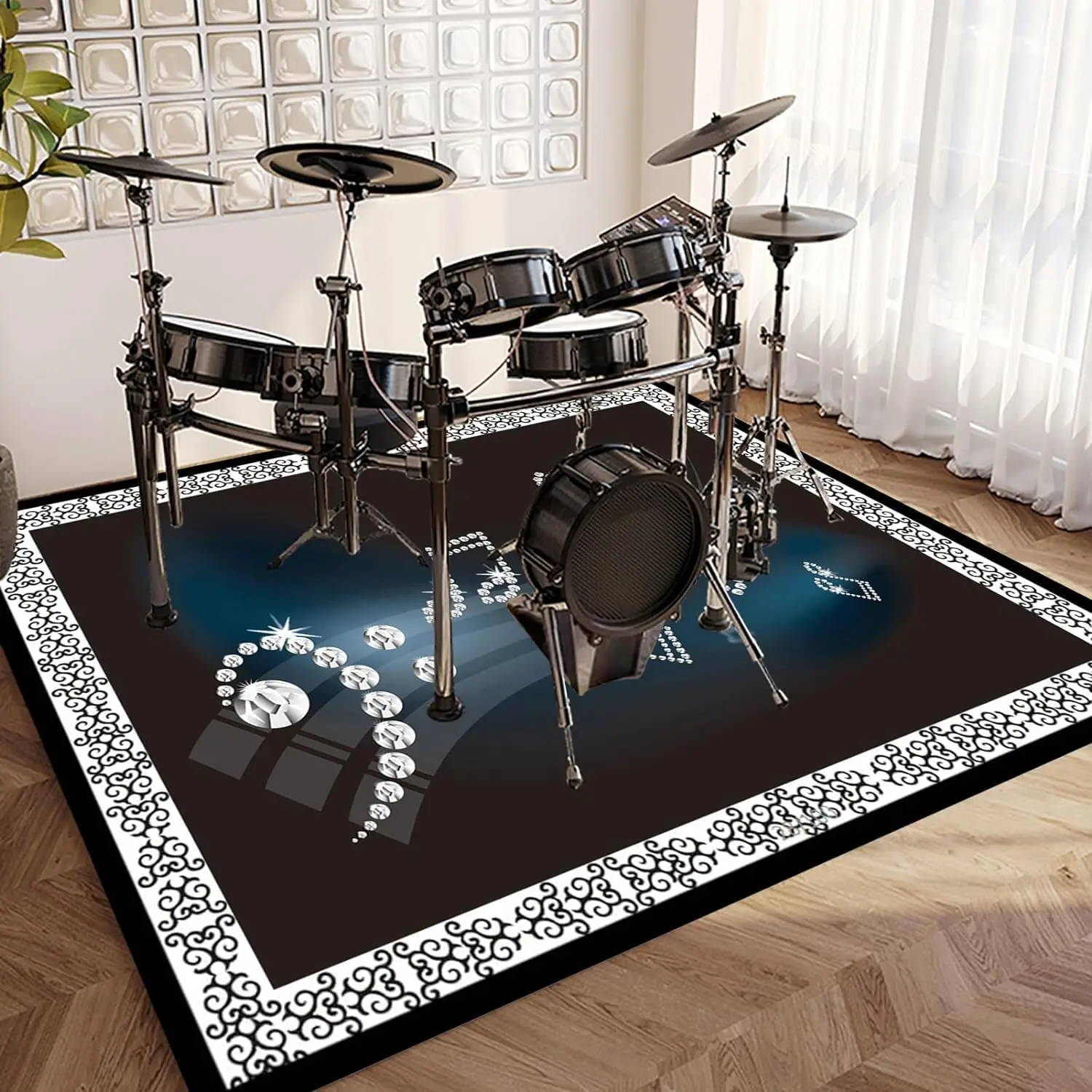 

Сверкающий хрустальный ковер с музыкальной нотой, блестящий напольный коврик с бриллиантами, нескользящий ковер для гостиной, спальни, домашнего декора для любителей музыки