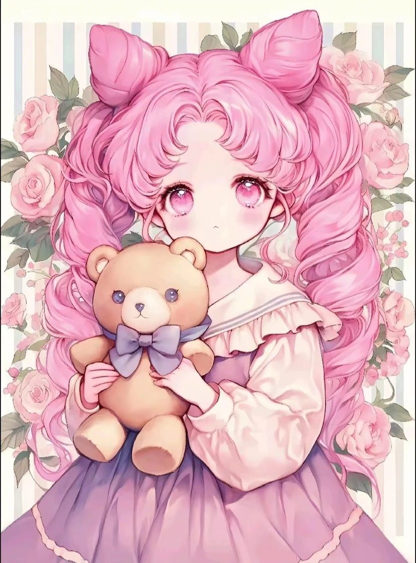 

9ct 65X85cm Cartoon Girl With Bear Pre-Printed Cross Stitch Kit DIY Embroidery Set Handicraft Floss Needle Crafts
