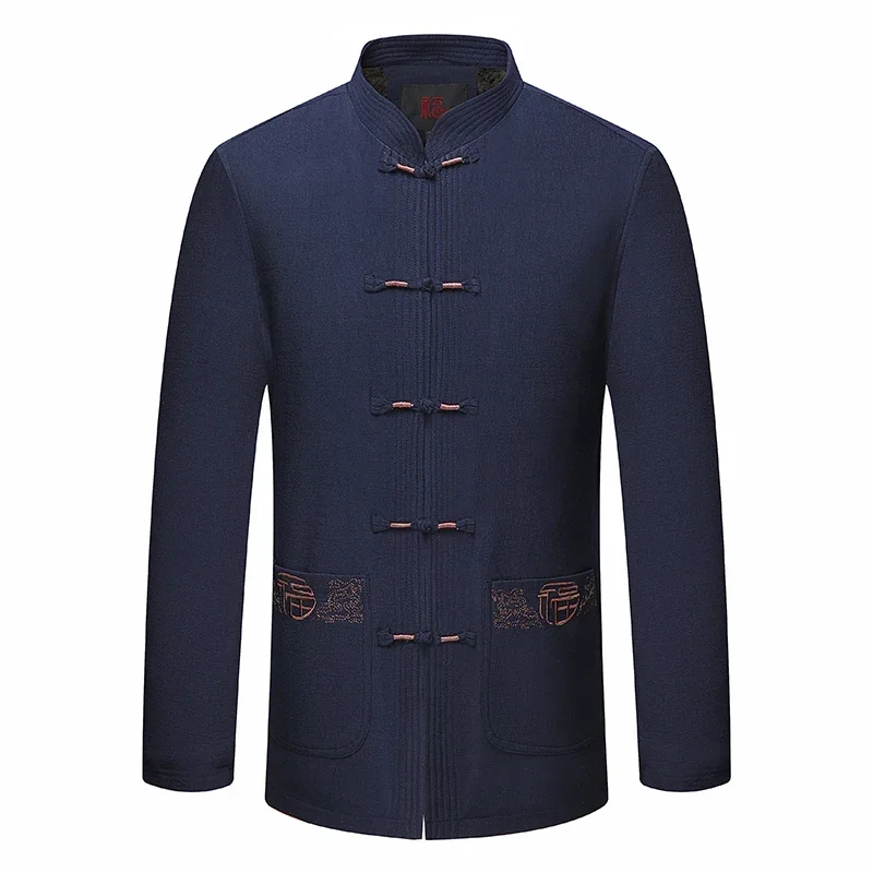 Spring and Autumn New Middle-aged and Elderly Men Father Tang Jacket Chinese Style Hanfu National Wind Grandpa Coat Jacket