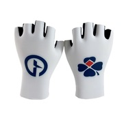 2025 Groupama Fdj Team WHITE One Pair Sports Half Finger Cycling Jersey Gloves MTB Road Mountain Bike Bicycle Gel Gloves