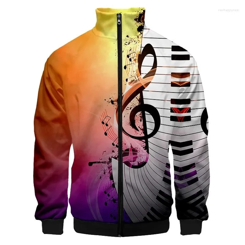 Men's Jackets Clothing 3d Print Spring Autumn Jacket Zipper Hoodies Music DJ Art Stand-up Collar Sweater Long Sweatshirts Coat