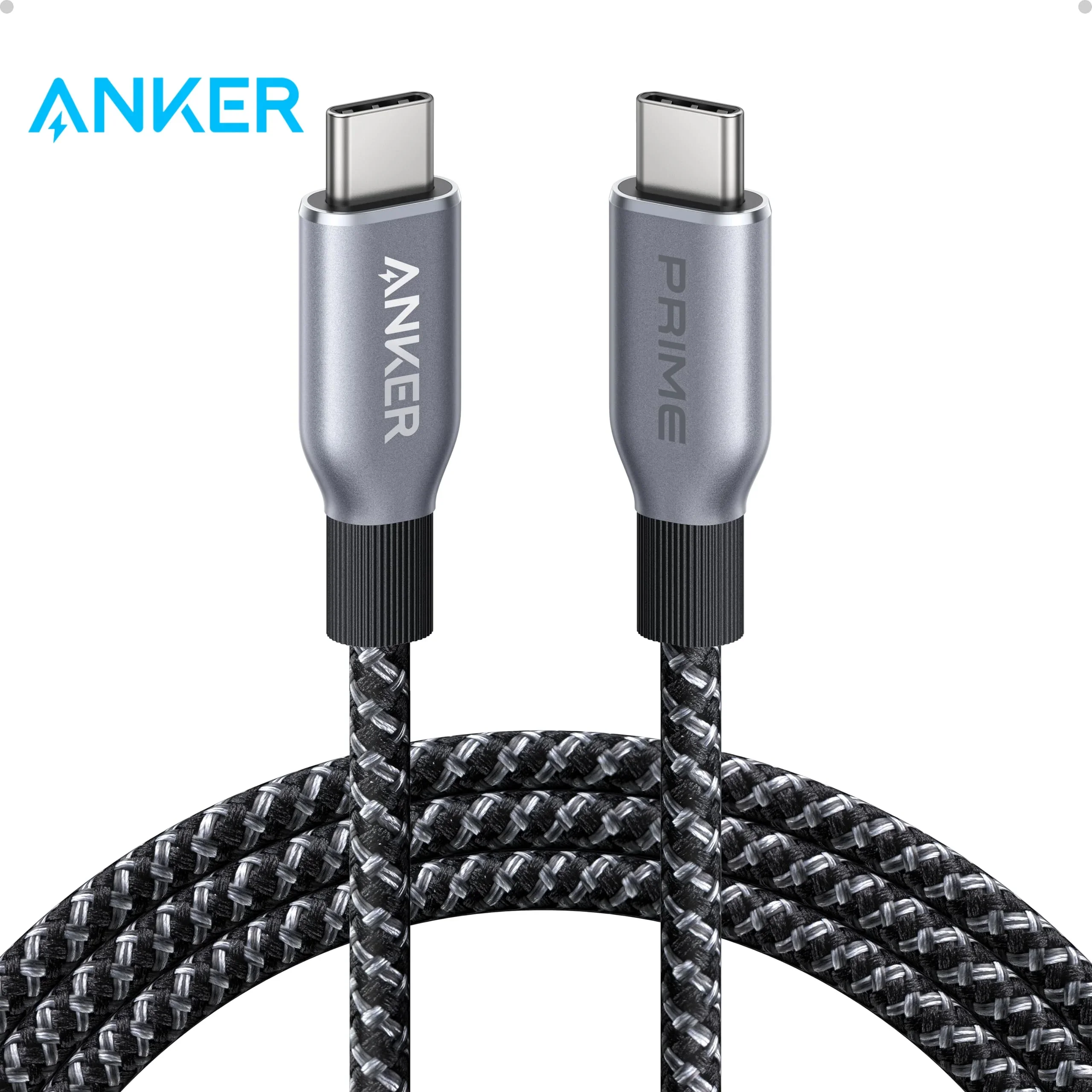 كابل Anker Prime USB C إلى USB C، كابل USB C سريع الشحن 240 وات 3 أقدام، نايلون مضفر مع متانة انحناء لمدة 100 عام