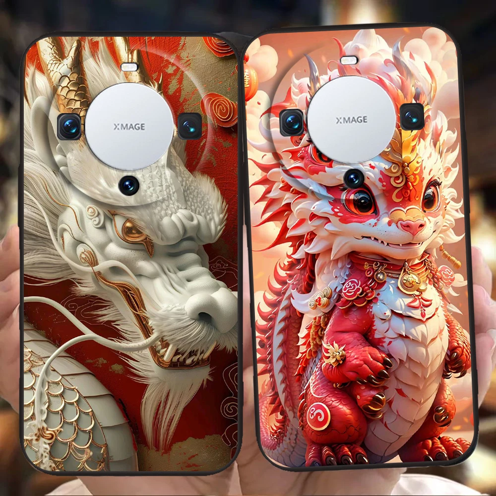 Cartoon Dragon Phone Case Cover for Huawei Mate 60 Pro P50 P40 P30 P20 P10 P Smart Y6 Y7 Y9 Plus Silicone Fundas Shell Capas Bag