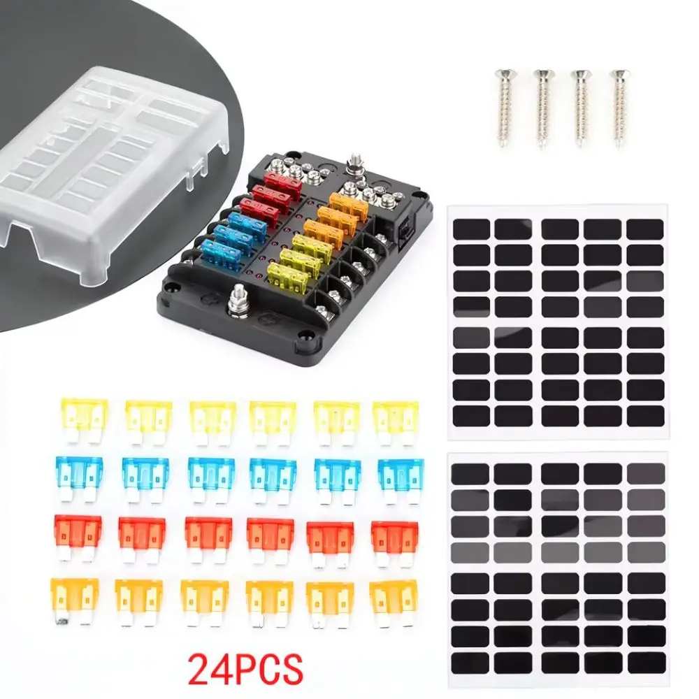 Rv Marine Boat Car 12 Way Fuse Block For For Yudai Electrical Distribution Panel Blade Holder Circuit Protection Terminal