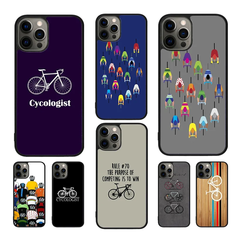 Road Bike Cyclist Cycling Phone Case For iPhone 16 15 14 11 12 13 mini Pro  XR XS MAX Plus coque Cover Shell