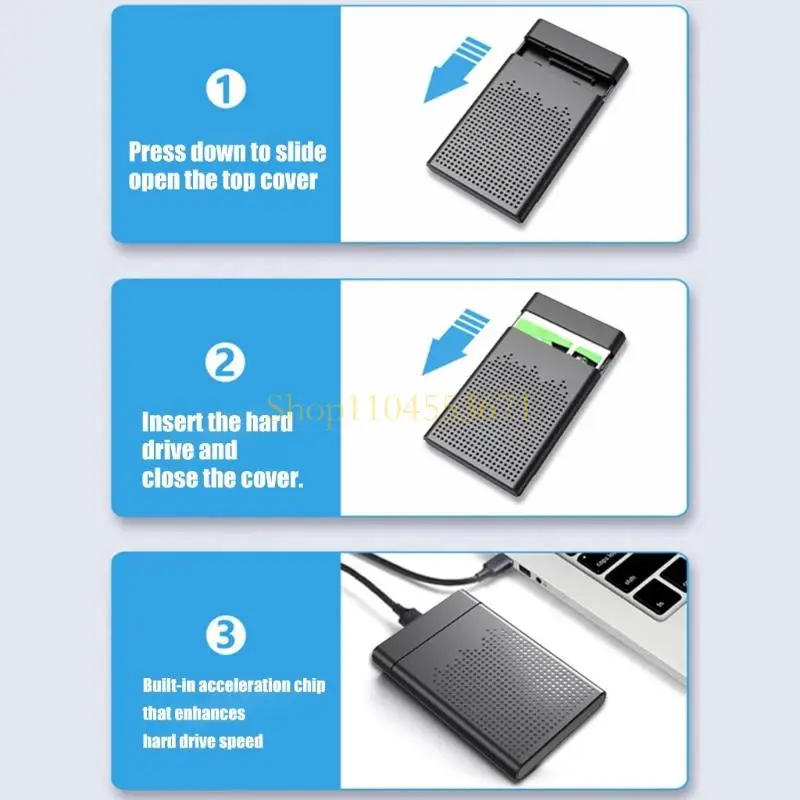 Best Seller 2.5in Mechanical Hard Drive Enclosure, Black Perforated Shell for Home File Storage, Study Transfer, and Office Use