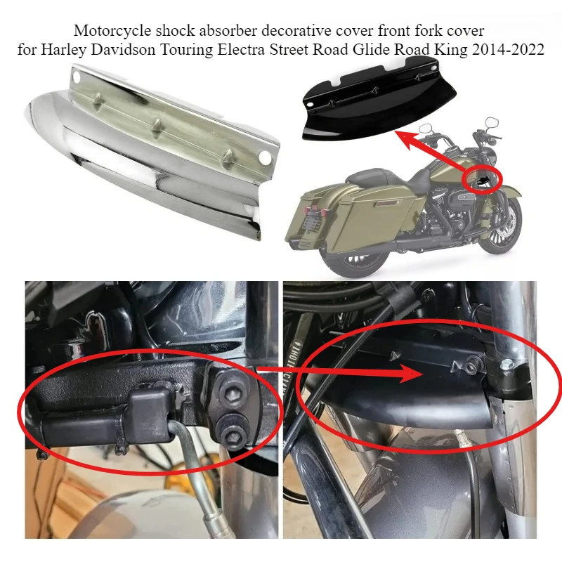 Motorcycle shock absorber decorative cover front fork cover for Harley Davidson Touring Electra Street Road Glide Road King
