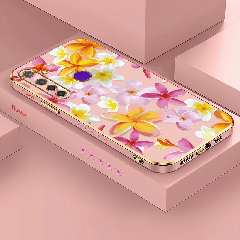 حافظة هاتف ناعمة لهاتف OPPO Realme X X7 Pro GT Master Neo 3 2 Pro V25 V13 V5 Q5 Q3i Note 60 غطاء مطلي بنمط زهرة السيليكون #1