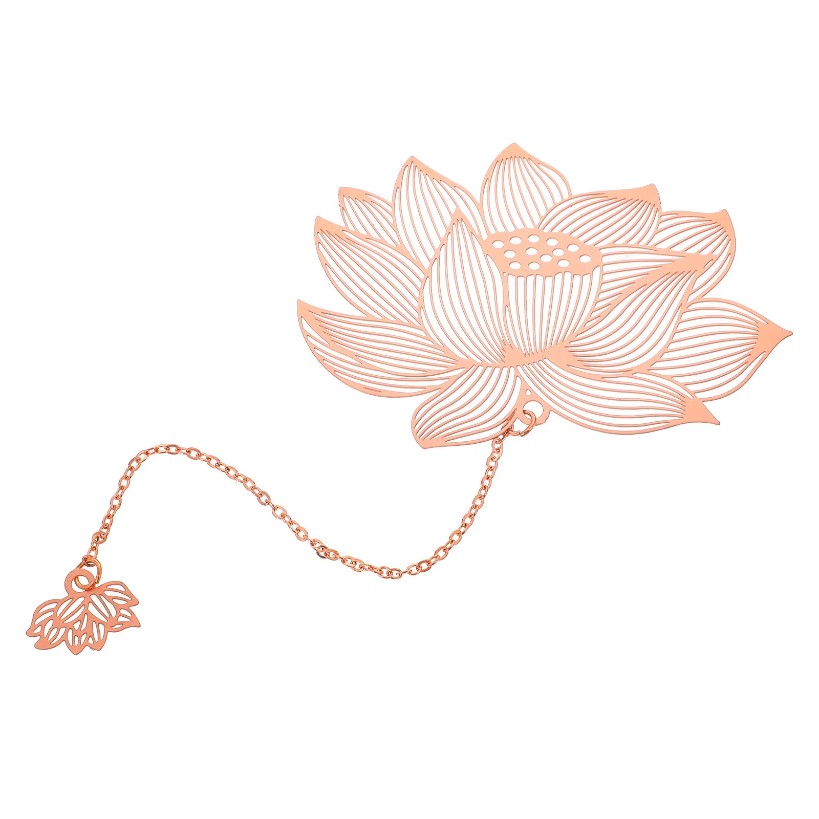 

Hollow Metal Lotus Bookmark Vintage Flower Design for Book Lovers Readers Students Decorative Pendant Reading Accessory