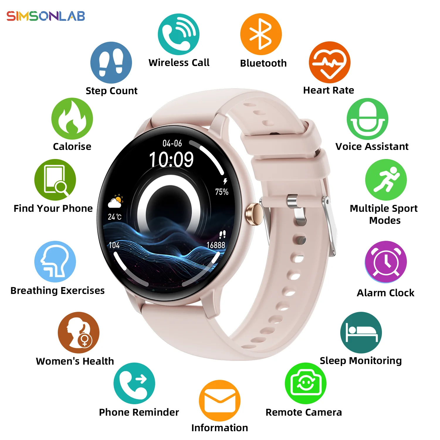 

Новые умные часы с Bluetooth, пульсометр, кровяное давление, монитор сна, музыкальный плеер, фитнес-трекер, женские умные часы для мужчин 2025