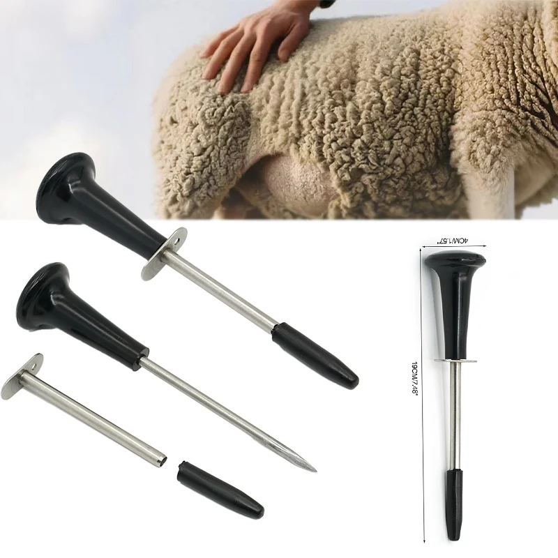 1 مجموعات الفولاذ المقاوم للصدأ Rumen إبرة الانكماش للماشية الأغنام البقرة المعدة Trocar الإبر Trocars أدوات الانكماش لوازم المزرعة