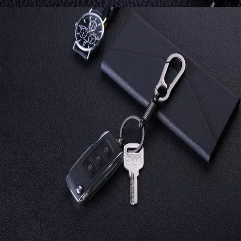 Spring Keychain Climbing Hook Car Keychain Simple Strong Carabiner Shape Keychain Accessories Metal Vintage Keychain